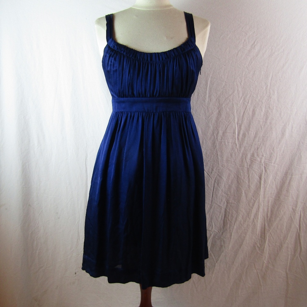 Graham & Spencer Sapphire Blue Silk Dress S EUC